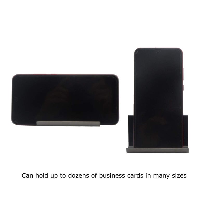 Enyuwlcm Metal Desktop Card Holder for Desk Stainless Steel Business Card Stand for Men Office Black 2 Pack - Image 5